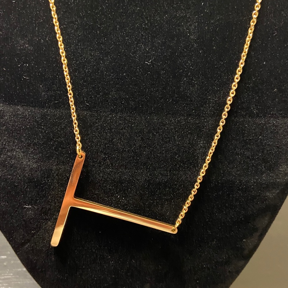 Large T Initial Necklace